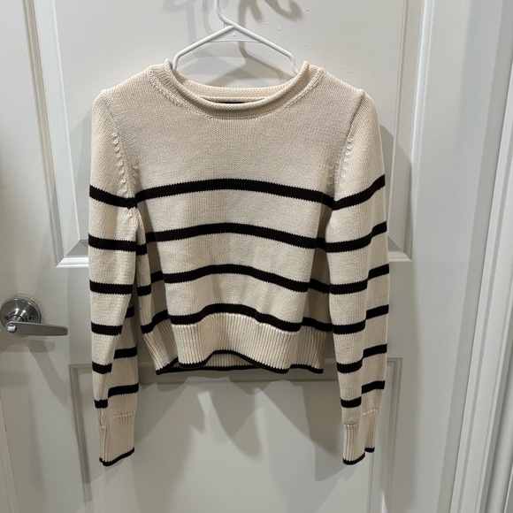 GAP Sweaters - GAP Cream and Black Striped Women's Sweater